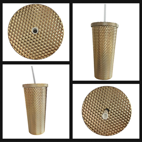 Tilly’s Cowgirl Bottle Charm Straw Topper + Gold Studded Tumbler Reusable Straw - Picture 5 of 9